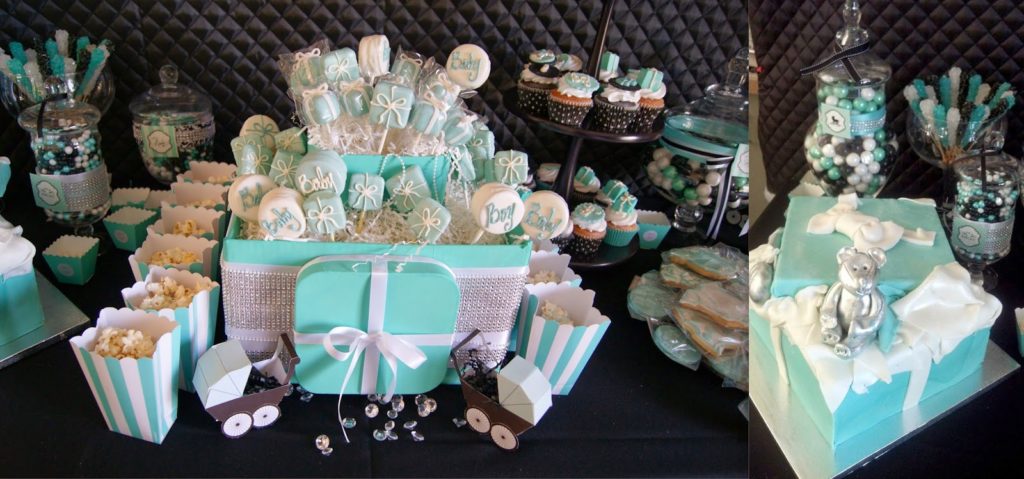 breakfast at tiffany's theme party, allthingsslim, baby shower, party inspiration, 