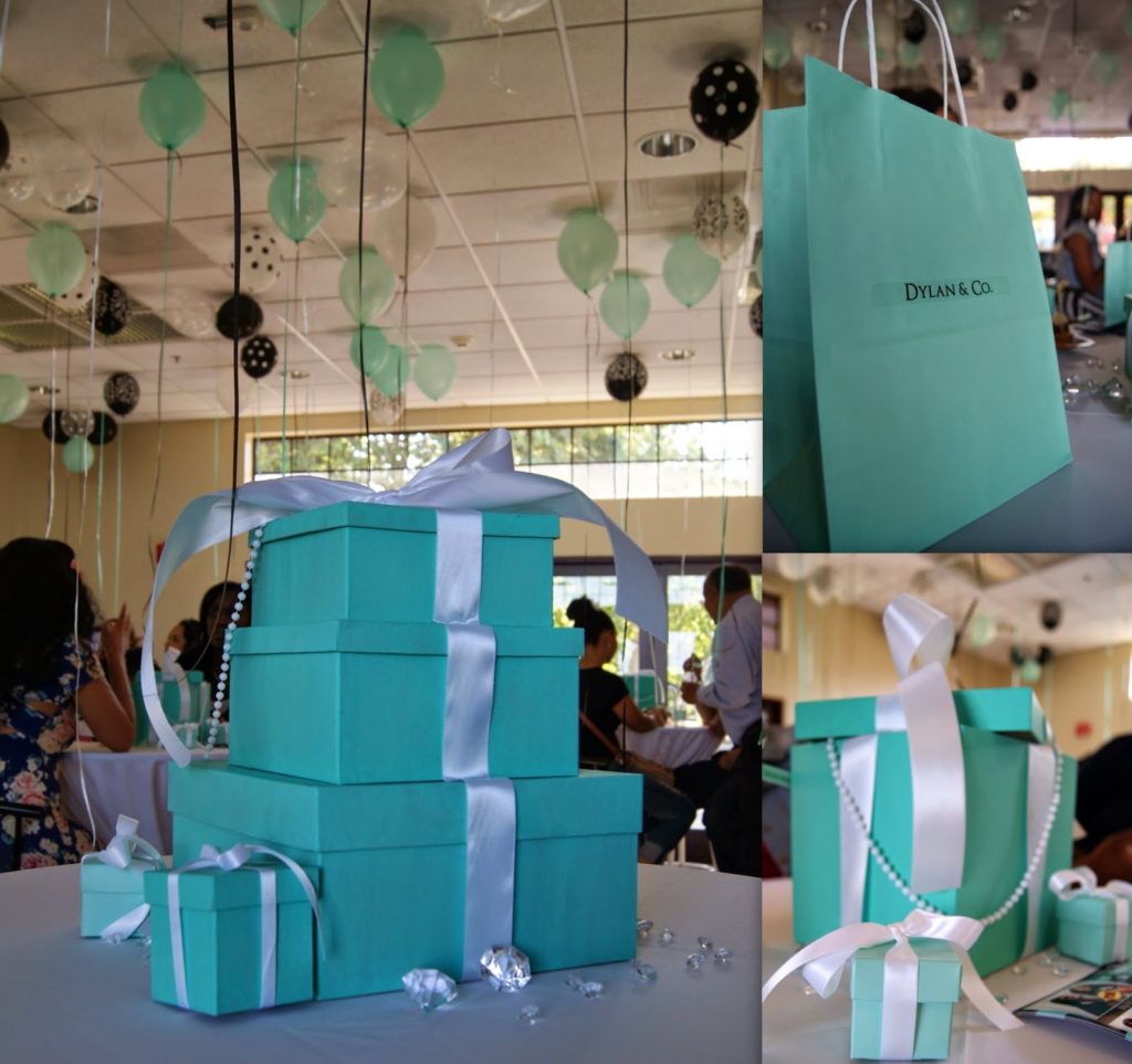 allthingsslim, tiffany box centerpieces, party inspiration, feather centerpieces, 