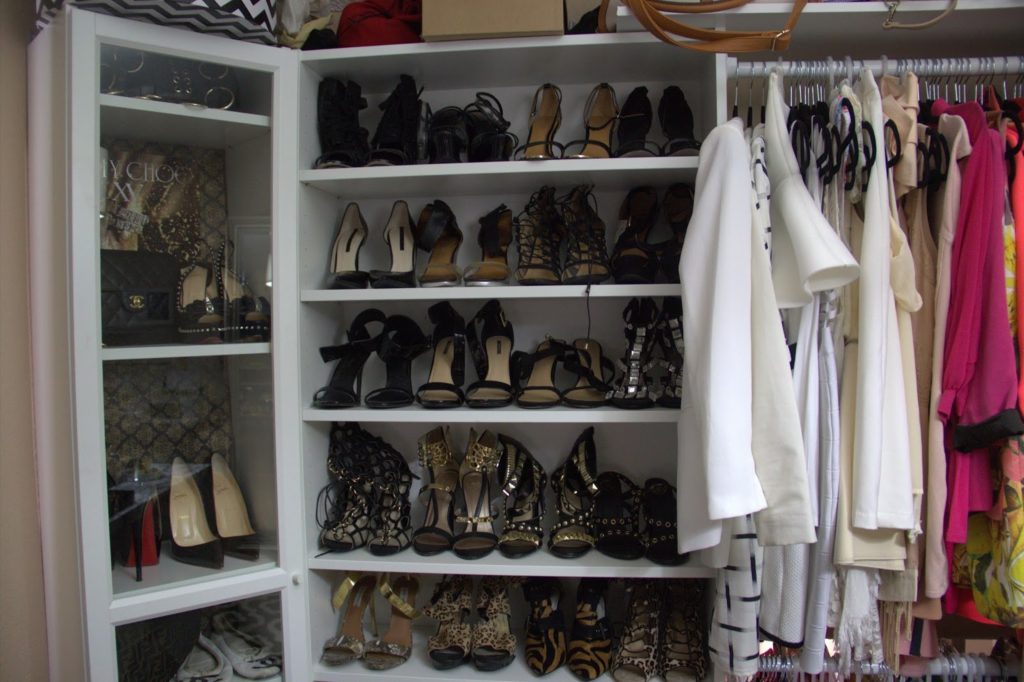 bookcases for shoes, ikea hack, ikea shoe closet hack, ikea coset hack