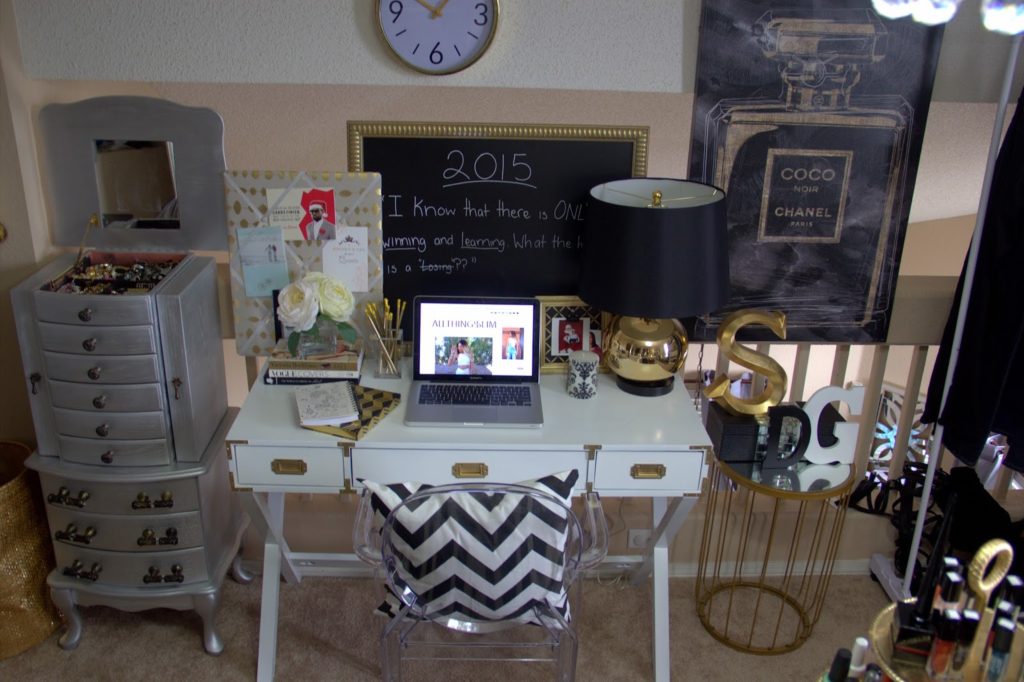 desk hack, glam office, office desk